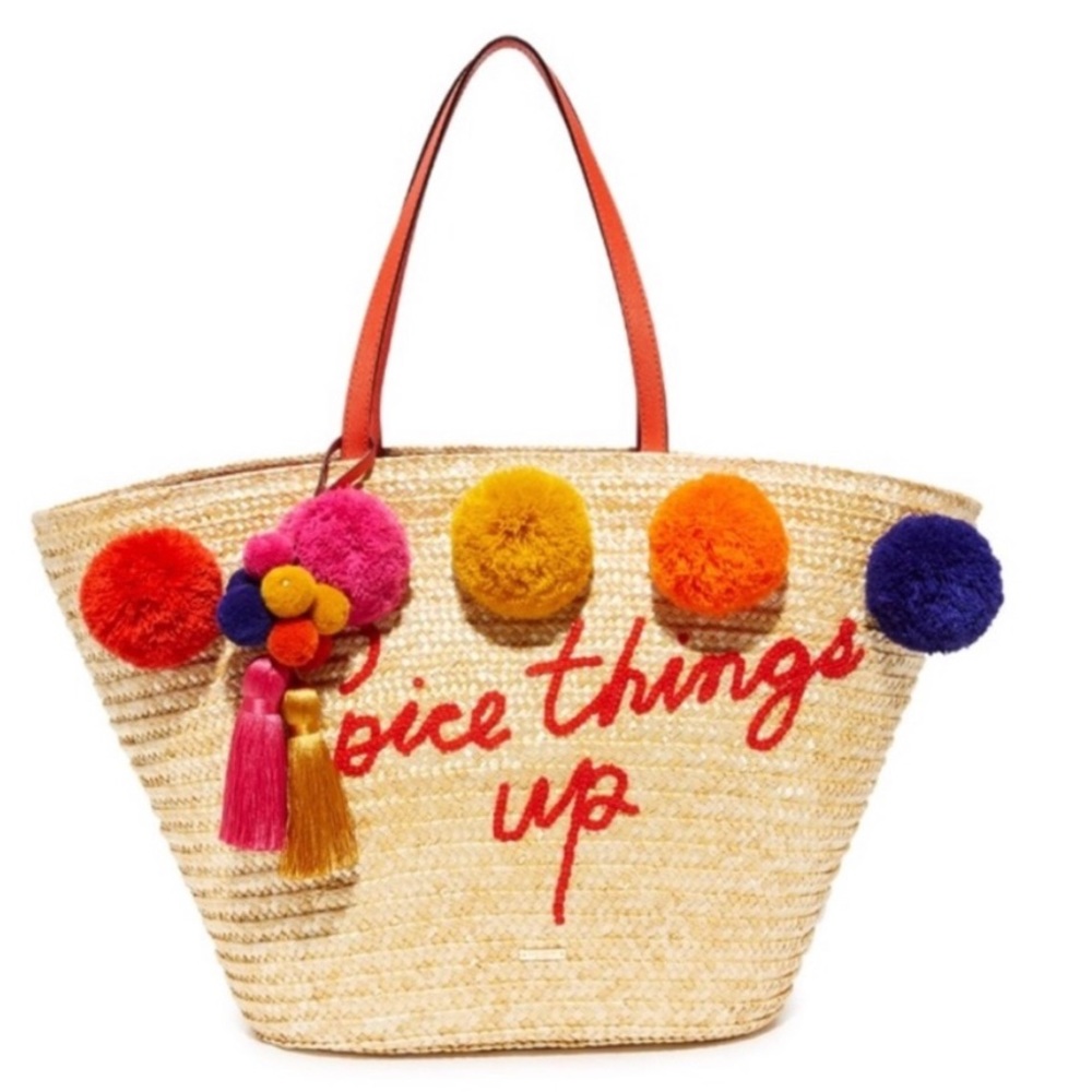SOLD: NWT Kate Spade “Spice Things Up” Straw Tote/Beach Bag